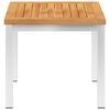 vidaXL Mesa auxiliar jard&iacute;n madera acacia acero inoxidable 45x45x38cm