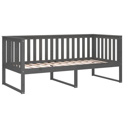 vidaXL Sofá cama de madera maciza de pino gris 100x200 cm