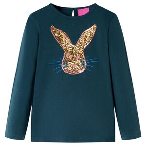 Camiseta infantil de manga larga verde oscuro 104