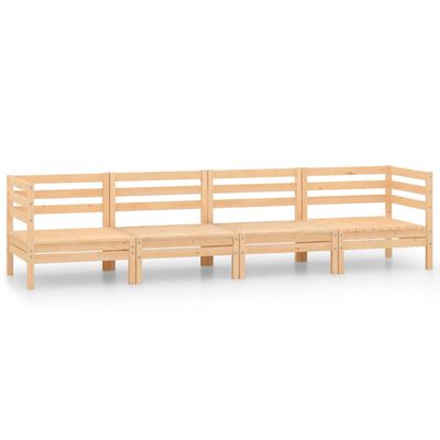 vidaXL Juego de muebles de jardín 4 piezas madera maciza de pino