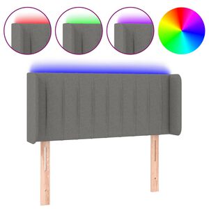 vidaXL Cabecero con LED de tela gris oscuro 83x16x78/88 cm