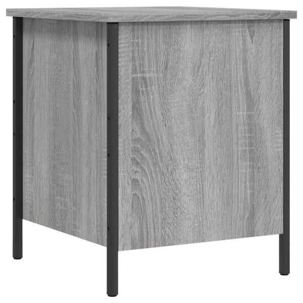 vidaXL Banco con almacenaje madera ingeniería gris Sonoma 40x42,5x50cm