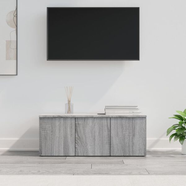 vidaXL Mueble de TV madera contrachapada gris Sonoma 80x34x30 cm