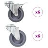 vidaXL Ruedas giratorias con agujero pasador 12 unidades 75 mm