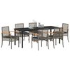 vidaXL Conjunto de Comedor de Jard&iacute;n 7 pcs Gris rat&aacute;n sint&eacute;tico