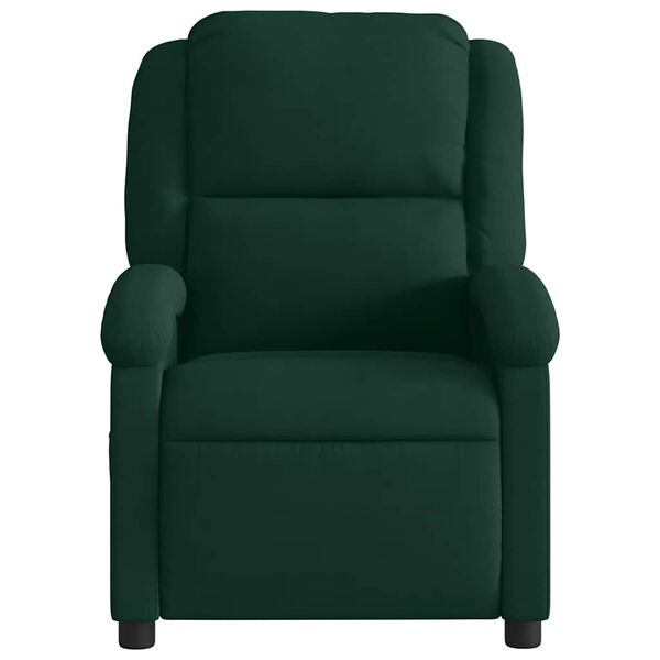 vidaXL Sill&oacute;n reclinable de terciopelo verde oscuro