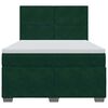 vidaXL Cama box spring con colch&oacute;n terciopelo verde oscuro 140x190 cm