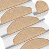 vidaXL Felpudos para escaleras 15 uds 65x21x4 cm Marr&oacute;n claro Semicircular Grande