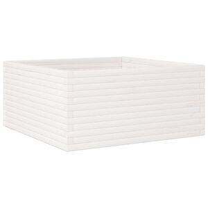 vidaXL Jardinera madera maciza de pino blanco 100x100x46 cm
