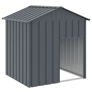 vidaXL Caseta perros con tejado acero galvanizado gris 117x103x123cm