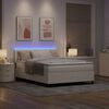vidaXL Cama Box Spring LED Crema y 160 x 200 cm Tela de Pana