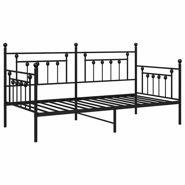 vidaXL Estructura de cama de d&iacute;a Negro 107 x 203 cm Acero