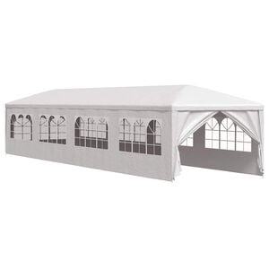 vidaXL Marquesina de jard&iacute;n 3x12 m blanca