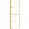 vidaXL Puerta de interior dorada vidrio templado y aluminio 76x201,5cm