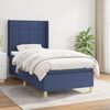 vidaXL Cama box spring con colch&oacute;n tela azul 80x200 cm