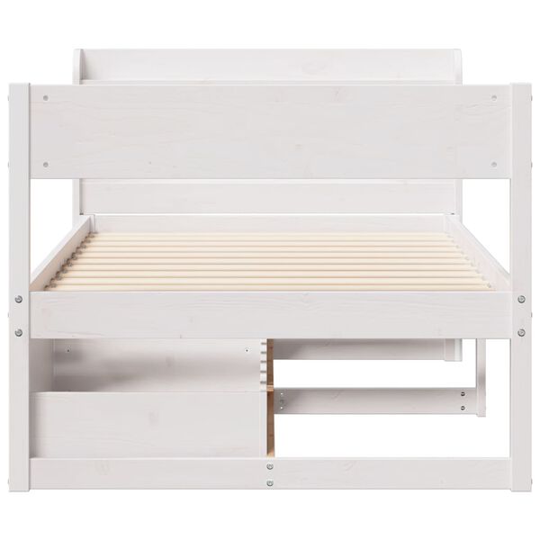vidaXL Estructura de cama sin colch&oacute;n madera de pino blanca 90x200 cm