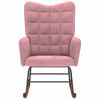 vidaXL Silla mecedora de terciopelo rosa