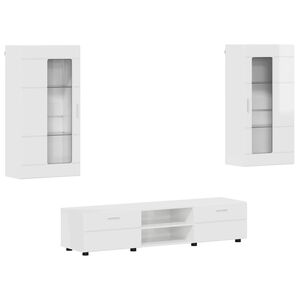 vidaXL Conjunto de mueble de TV con caj&oacute;n FLORIN 3 pcs brillante