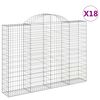 vidaXL Cestas gaviones 18 uds forma de arco hierro 200x30x140/160 cm