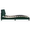 vidaXL Estructura de cama con LED sin colch&oacute;n terciopelo verde oscuro 160x200cm