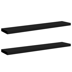 vidaXL Estantes flotantes de pared 2 uds MDF negro 120x23,5x3,8 cm
