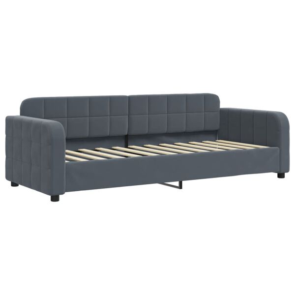 vidaXL Sofá cama con colchón terciopelo gris oscuro 80x200 cm