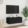vidaXL Mueble de TV de pared con luces LED negro 80x35x31 cm