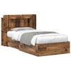 vidaXL Estructura de cama con almacenamiento Madera envejecida