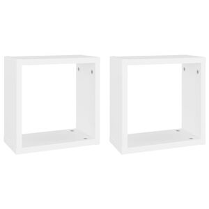 vidaXL Estantes cubo de pared 2 unidades blanco 30x15x30 cm