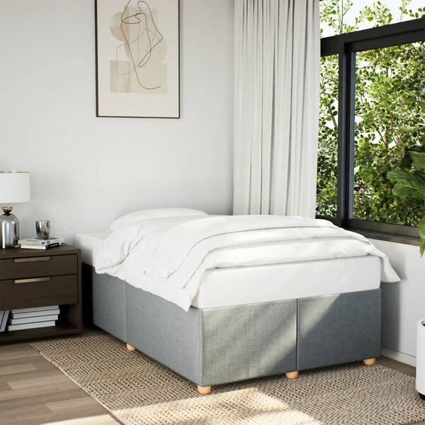 vidaXL Estructura de cama sin colchón tela gris claro 120x190 cm