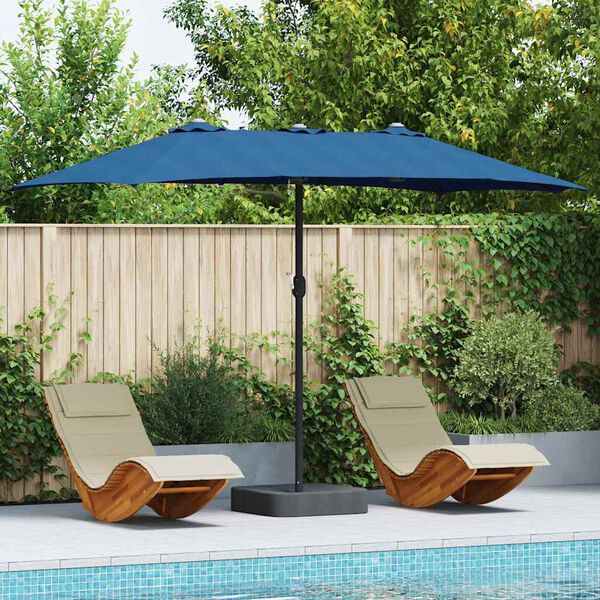 vidaXL Parasol de jardín Azul 385 x 209 x 244 cm tela