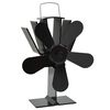 vidaXL Ventilador de estufa accionado por calor 5 aspas negro