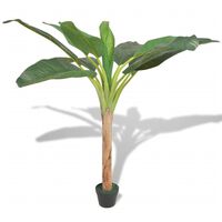 vidaXL Árbol bananero artificial con macetero 150 cm verde