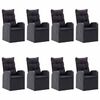 vidaXL Juego de comedor para jardín de 9 piezas negro