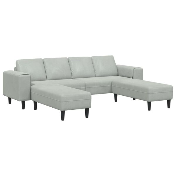 vidaXL Sof&aacute; de sala 3 pcs Gris Claro