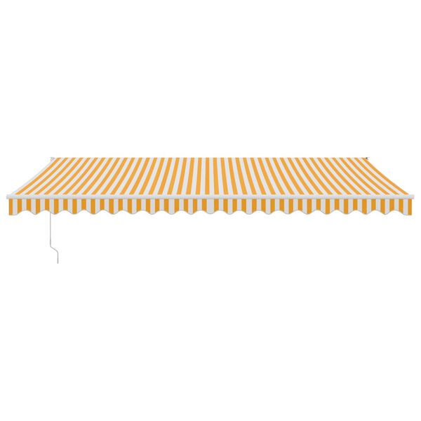 vidaXL Toldo retr&aacute;ctil aluminio y tela amarillo y blanco 5x3 m