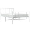 vidaXL Estructura cama sin colch&oacute;n con estribo metal blanco 107x203 cm