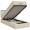 vidaXL Cama tipo otomana con colch&oacute;n y LED Crema 100 x 200 cm Tela