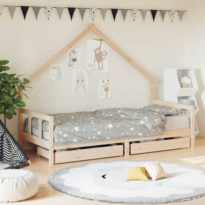 vidaXL Estructura de cama para niños con cajones madera pino 90x200 cm