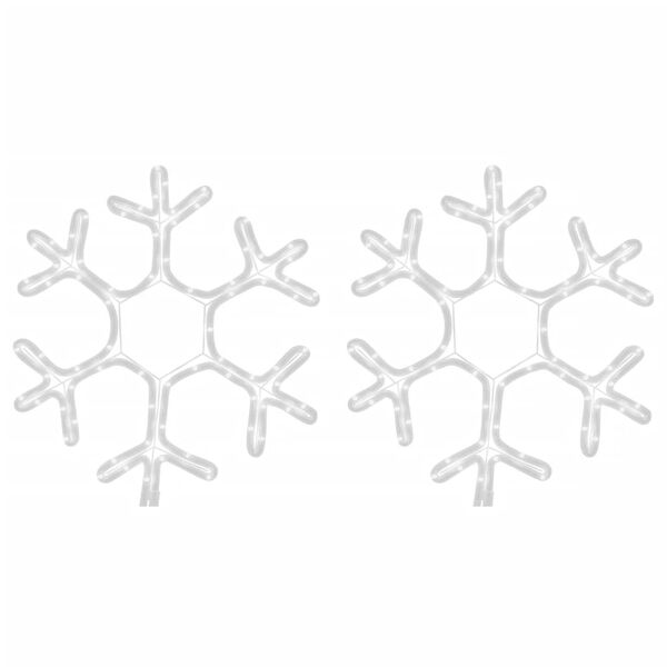 vidaXL Figura de Navidad de copo de nieve con LED 2 piezas 38x37 cm