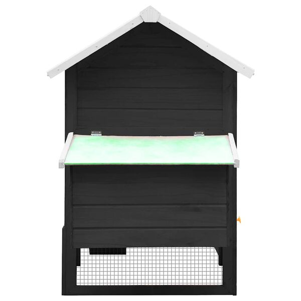 vidaXL Gallinero madera maciza de pino y abeto gris 170x81x110 cm