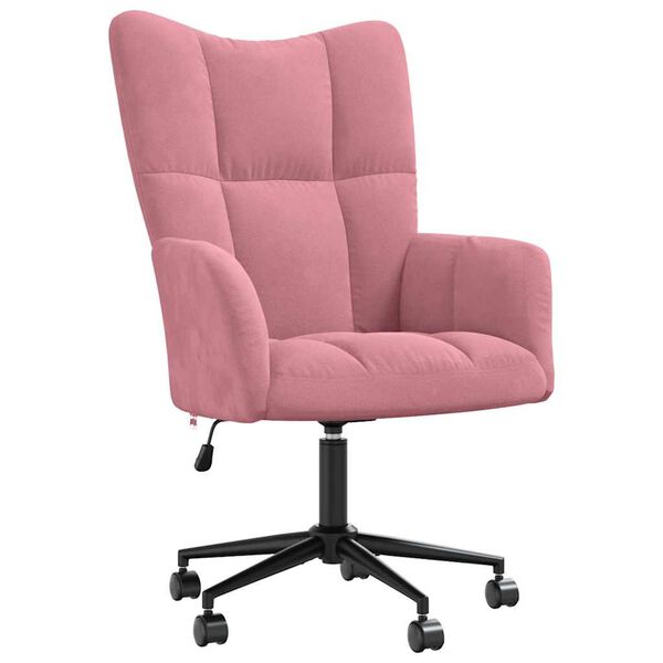 vidaXL Sill&oacute;n de relax de terciopelo rosa