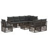 vidaXL Conjunto de sof&aacute;s de jard&iacute;n 9 uds. Gris y Gris Oscuro