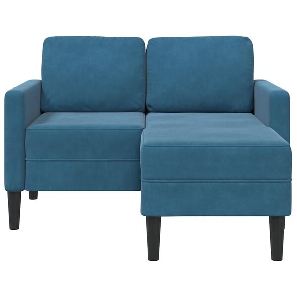 vidaXL Sof&aacute; 2 plazas con chaise longue en forma L azul 125 cm
