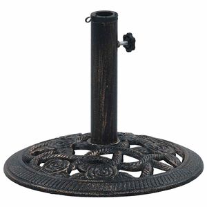 vidaXL Base de sombrilla de hierro fundido negro y bronce 9 kg 40 cm
