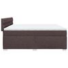 vidaXL Cama box spring con colch&oacute;n tela marr&oacute;n oscuro 200x200 cm