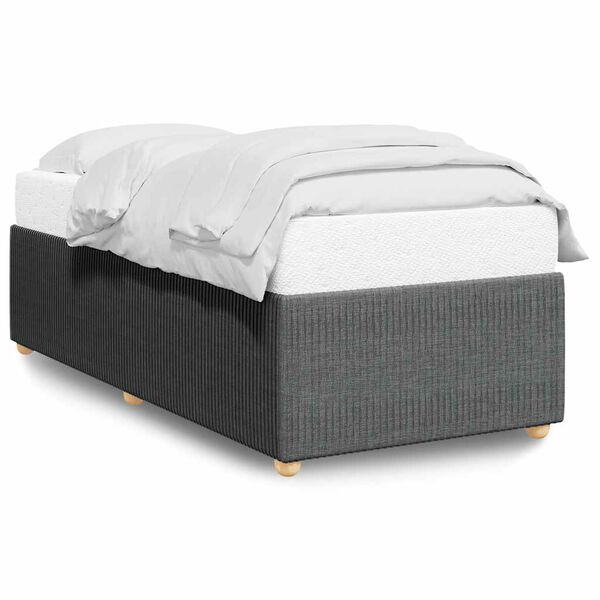 vidaXL Estructura de cama sin colch&oacute;n tela gris oscuro 80x200 cm