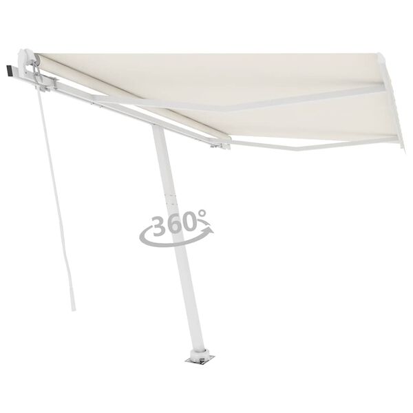 vidaXL Toldo de pie retr&aacute;ctil manual crema 300x250 cm