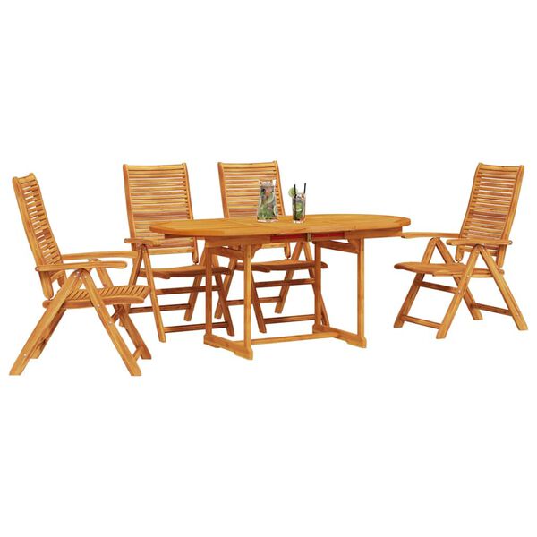 vidaXL Conjunto de Comedor de Jard&iacute;n 5 pcs Marr&oacute;n