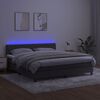 vidaXL Cama box spring colch&oacute;n y LED terciopelo gris oscuro 160x200 cm
